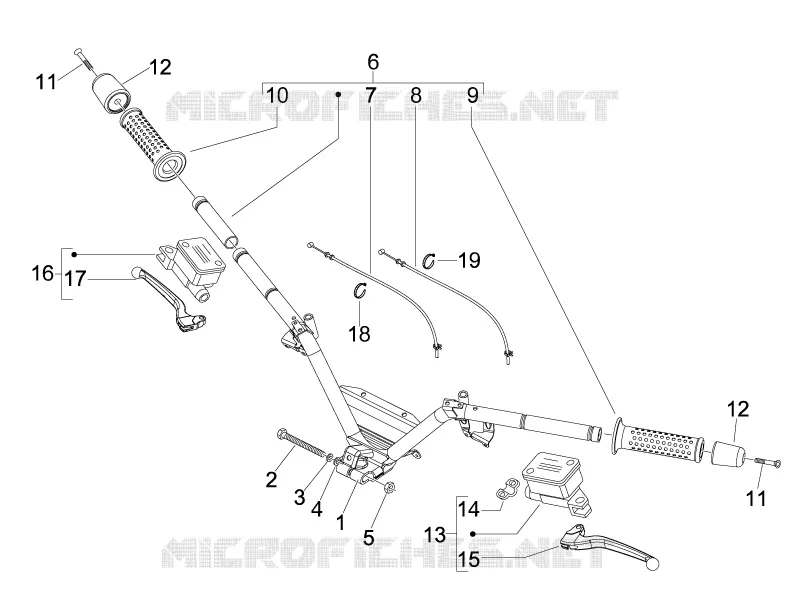 Guidon - Maître cylindre PIAGGIO PIAGGIO-SCOOTER 300 MP3 2012  MP3 ie Touring