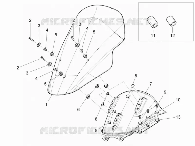 Pare-brise - Glaces PIAGGIO PIAGGIO-SCOOTER 300 MP3 2011  MP3 ie Touring