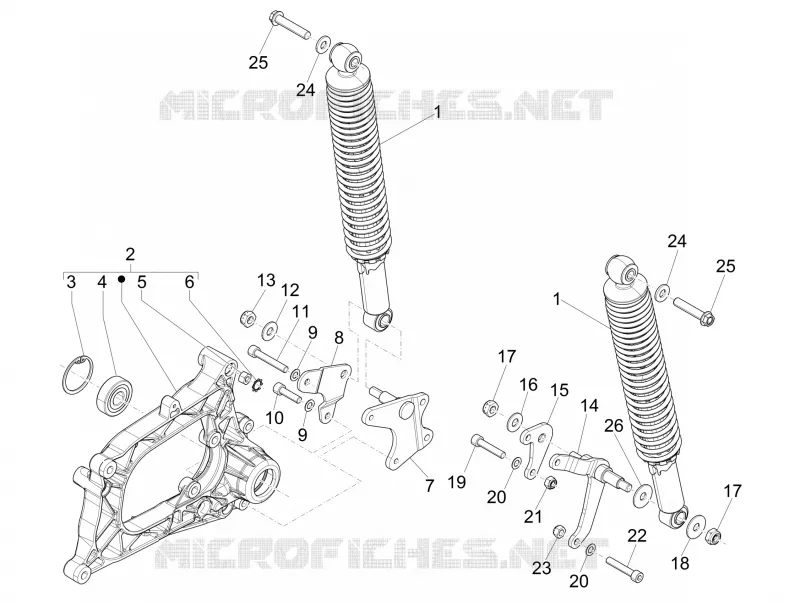 Suspension arrière - Amortisseur/s PIAGGIO PIAGGIO-SCOOTER 300 MP3 2014  MP3 LT BUSINESS - SPORT ABS