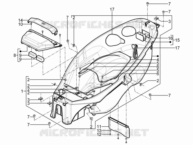 Logement casque - Dessous de selle PIAGGIO PIAGGIO-SCOOTER 300 MP3 2014  MP3 YOUrban ERL