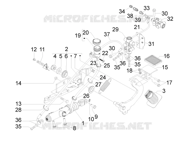 Control pedals - Levers PIAGGIO PIAGGIO-SCOOTER 300 MP3 2012  MP3 YOUrban LT ERL