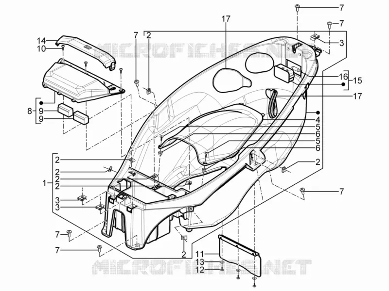 Logement casque - Dessous de selle PIAGGIO PIAGGIO-SCOOTER 300 MP3 2014  MP3 YOUrban LT ERL