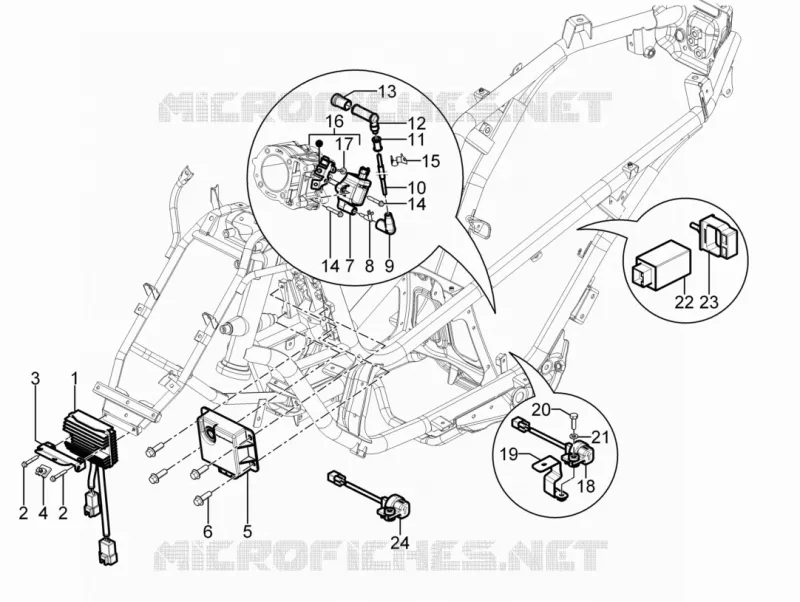 Régulateurs de tension - Centrales electroniques - Bobine H.T. PIAGGIO PIAGGIO-SCOOTER 300 MP3 2013  MP3 YOUrban LT ERL