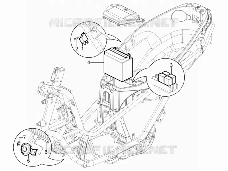Relais - Batterie - Avertisseur sonore PIAGGIO PIAGGIO-SCOOTER 300 MP3 2015  MP3 YOUrban LT ERL