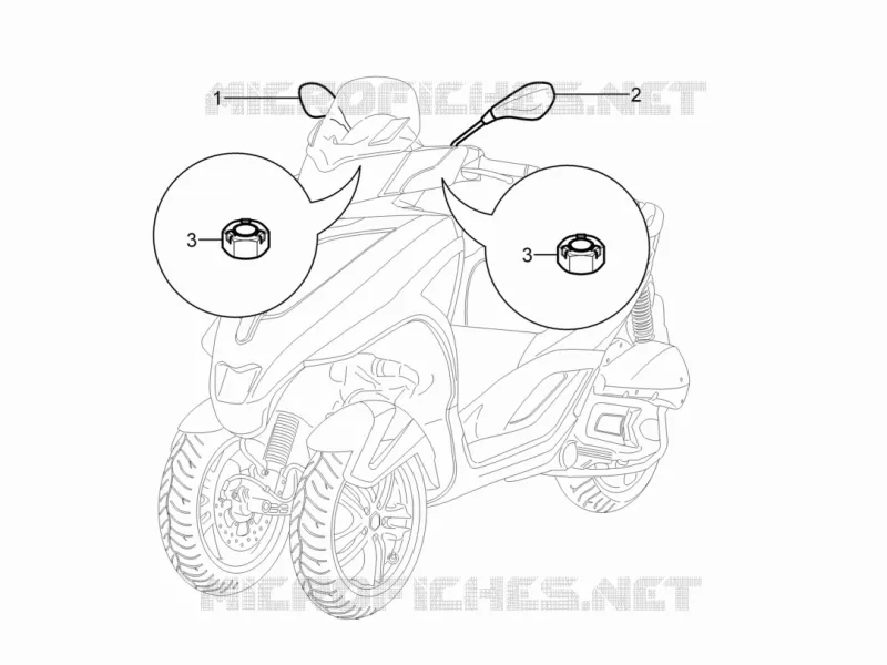 Rétroviseur/s PIAGGIO PIAGGIO-SCOOTER 300 MP3 2015  MP3 YOUrban LT ERL
