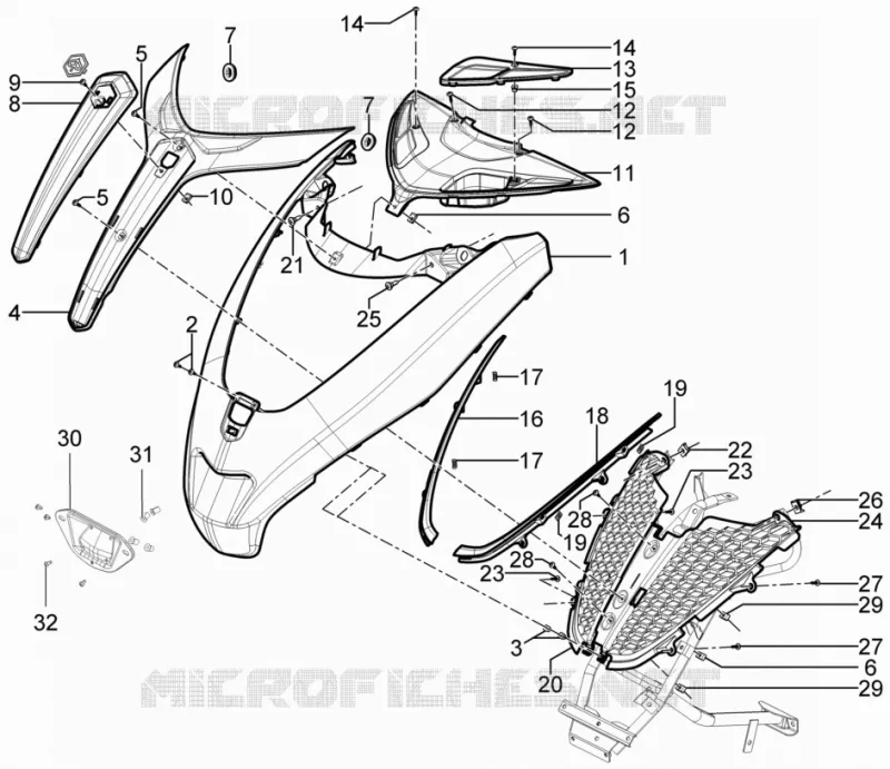 Tablier avant PIAGGIO PIAGGIO-SCOOTER 300 MP3 2016  MP3 YOUrban LT ERL