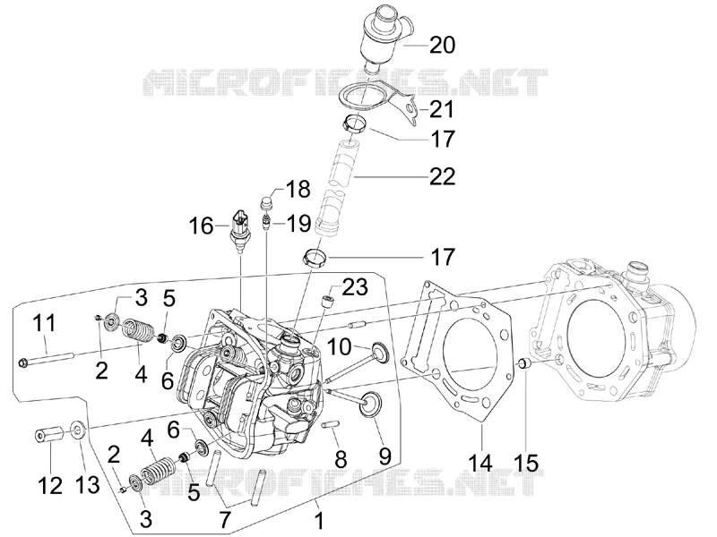 Ensemble culasse - Soupape PIAGGIO PIAGGIO-SCOOTER 400 MP3 2008  MP3 ie LT - Sport