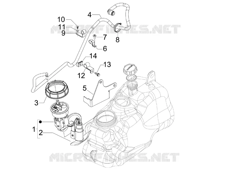 Instalation de l'alimentation PIAGGIO PIAGGIO-SCOOTER 400 MP3 2010  MP3 ie LT - Sport