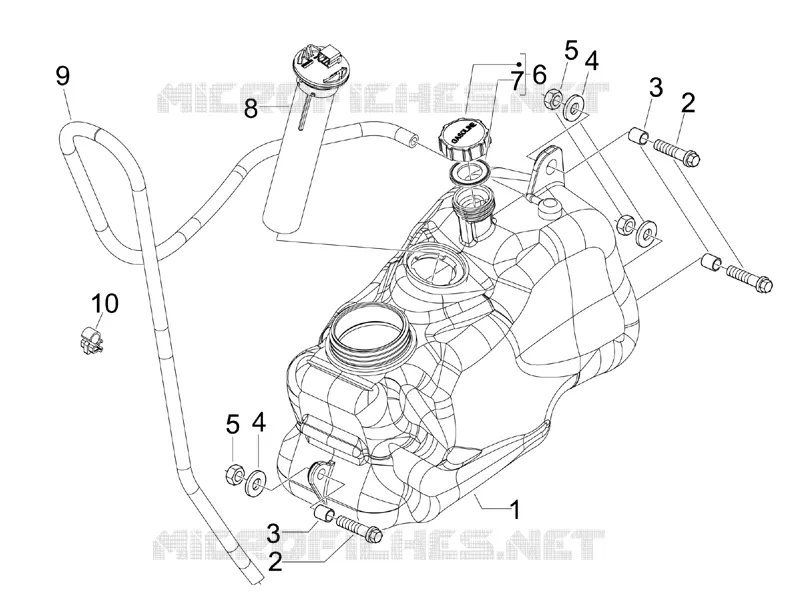 Réservoir carburant PIAGGIO PIAGGIO-SCOOTER 400 MP3 2008  MP3 ie LT - Sport