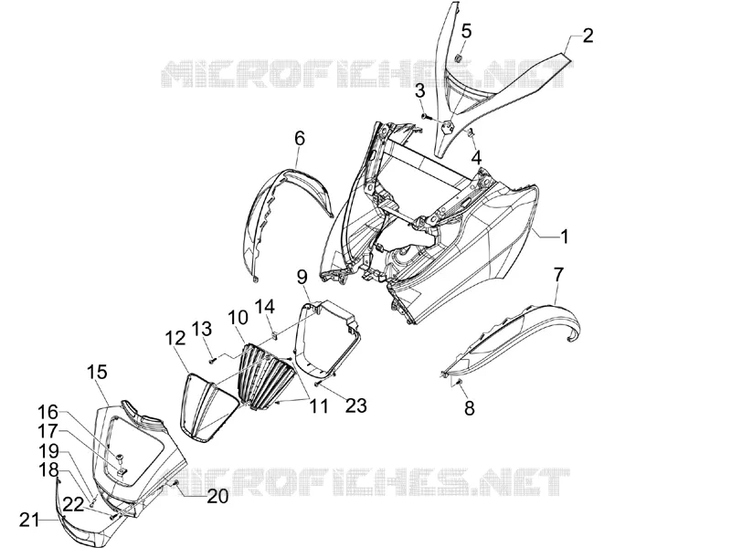 Tablier avant PIAGGIO PIAGGIO-SCOOTER 400 MP3 2010  MP3 ie LT - Sport