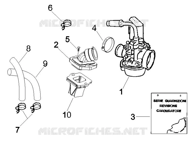 Carburateur complet - Raccord d'admission PIAGGIO PIAGGIO-SCOOTER 50 NRG 2005  NRG Power DD