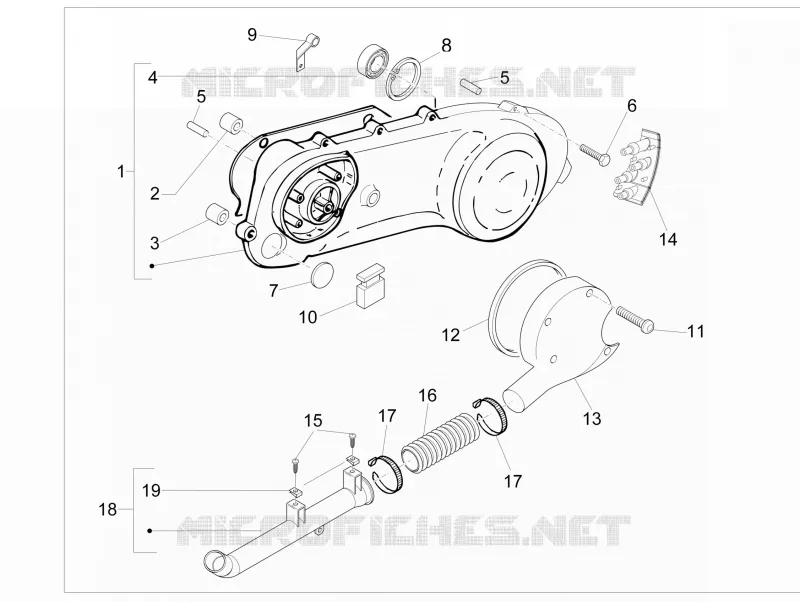Couvercle carter - Refoidissement carter PIAGGIO PIAGGIO-SCOOTER 50 NRG 2013  NRG Power DD H2O