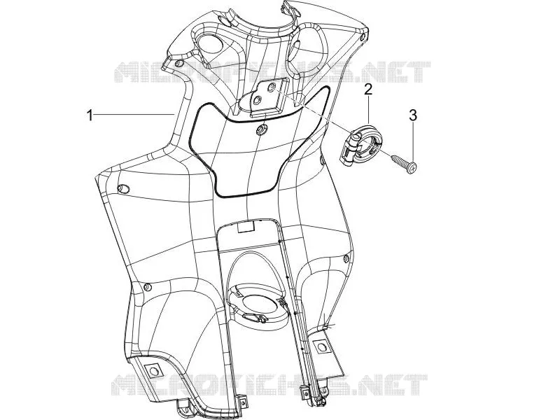 Coffre avant - Contre-tablier PIAGGIO PIAGGIO-SCOOTER 50 NRG 2009  NRG Power DD Serie Speciale