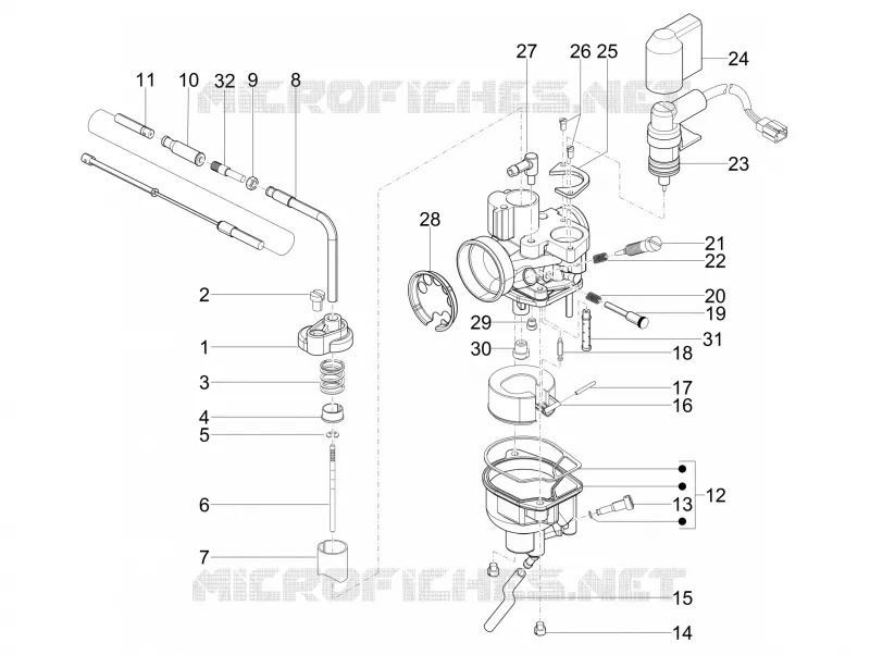Composants de carburateur PIAGGIO PIAGGIO-SCOOTER 50 NRG 2009  NRG Power DD Serie Speciale