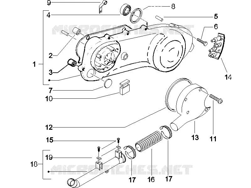 Couvercle carter - Refoidissement carter PIAGGIO PIAGGIO-SCOOTER 50 NRG 2011  NRG Power DD Serie Speciale