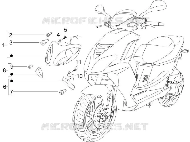 Eclairages avant - Clignotants PIAGGIO PIAGGIO-SCOOTER 50 NRG 2008  NRG Power DD Serie Speciale