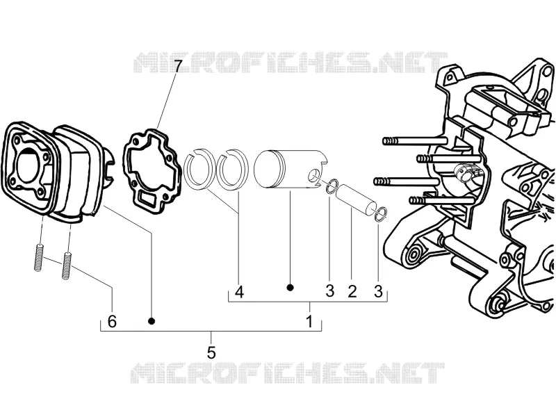 Groupe cylindre-piston-axe PIAGGIO PIAGGIO-SCOOTER 50 NRG 2010  NRG Power DD Serie Speciale