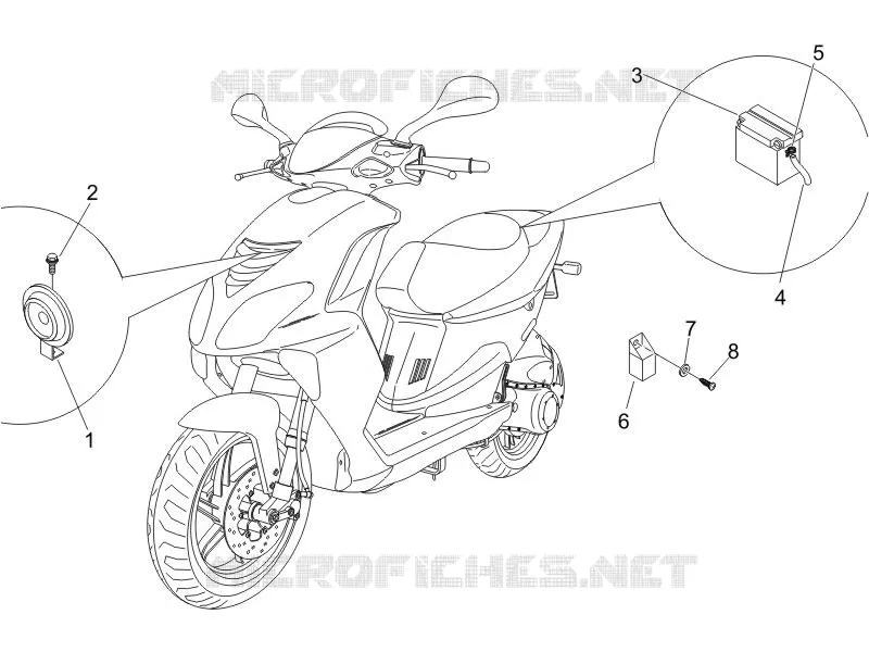 Relais - Batterie - Avertisseur sonore PIAGGIO PIAGGIO-SCOOTER 50 NRG 2013  NRG Power DT