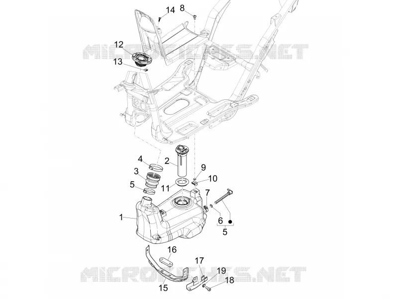 Réservoir carburant PIAGGIO PIAGGIO-SCOOTER 50 NRG 2010  NRG Power DT