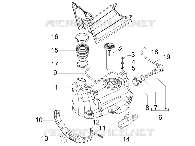 Réservoir carburant PIAGGIO PIAGGIO-SCOOTER 50 NRG 2007  NRG Power DT Serie Speciale (D)