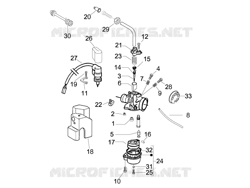 Composants de carburateur PIAGGIO PIAGGIO-SCOOTER 50 NRG 2008  NRG Power DT Serie Speciale