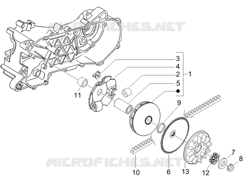 Poulie motrice PIAGGIO PIAGGIO-SCOOTER 50 NRG 2010  NRG Power DT Serie Speciale
