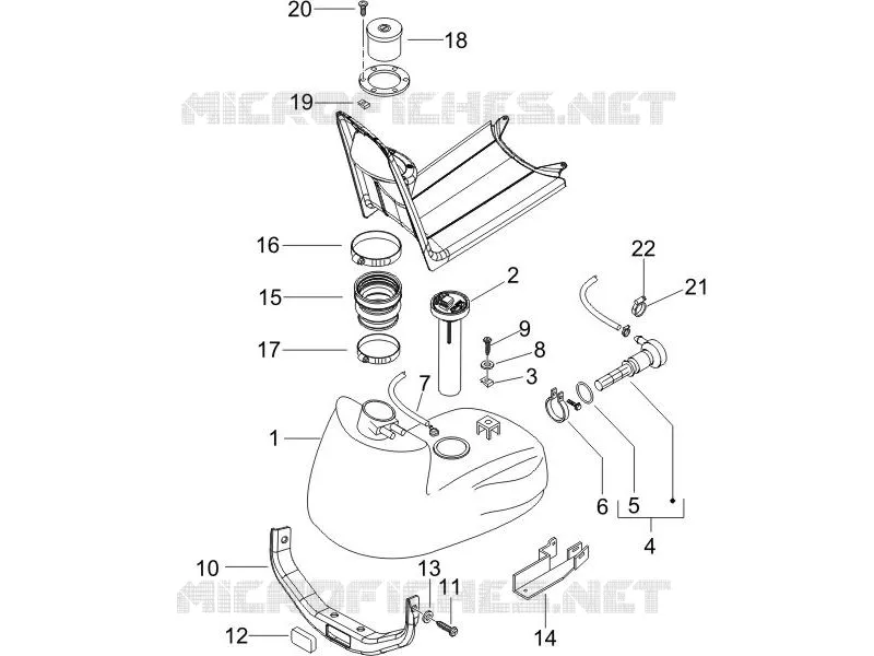 Réservoir carburant PIAGGIO PIAGGIO-SCOOTER 50 NRG 2011  NRG Power DT Serie Speciale