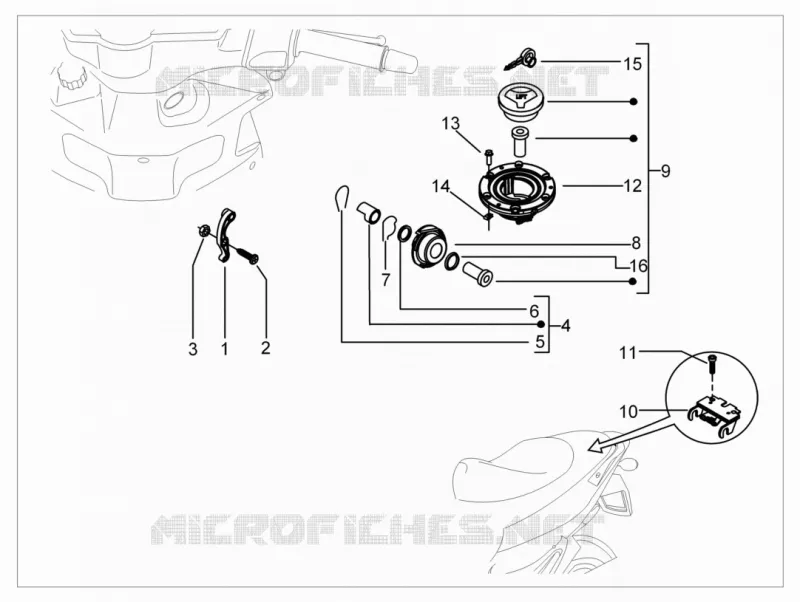 Serrures PIAGGIO PIAGGIO-SCOOTER 50 NRG 2010  NRG Power DT Serie Speciale