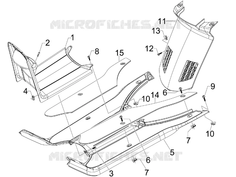 Protection centrale - Repose-pieds PIAGGIO PIAGGIO-SCOOTER 50 NRG 2010  NRG Power Pure jet