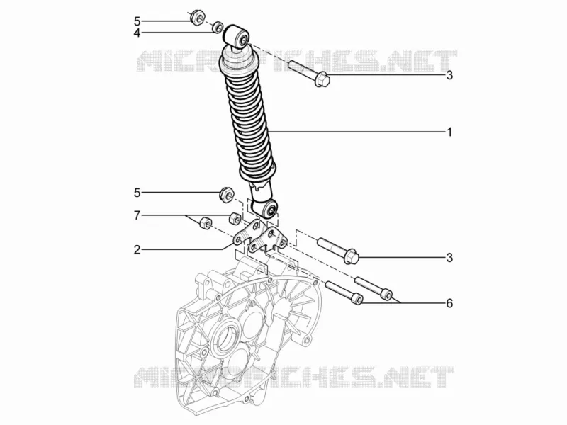 Suspension arrière - Amortisseur/s PIAGGIO PIAGGIO-SCOOTER 125 TYPHOON 2014  Typhoon 4T 2V Euro 3