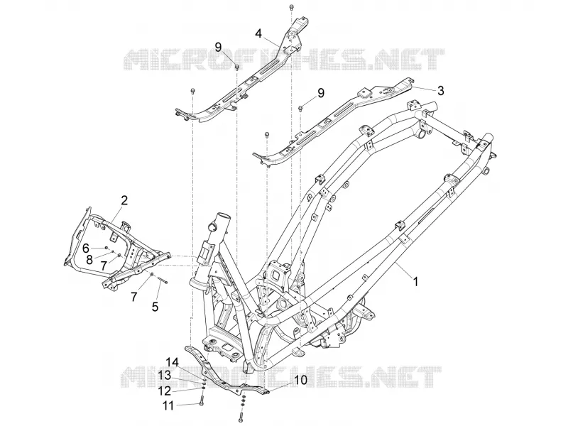 Châssis/coque PIAGGIO PIAGGIO-SCOOTER 125 X10 2014  X10 4T 4V I.E. E3