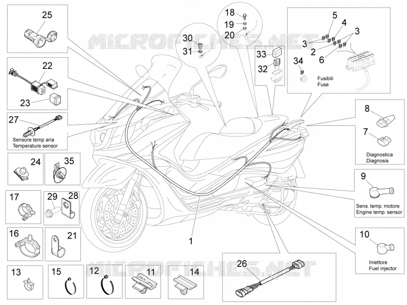 Faisceau de câbles principal PIAGGIO PIAGGIO-SCOOTER 125 X10 2014  X10 4T 4V I.E. E3
