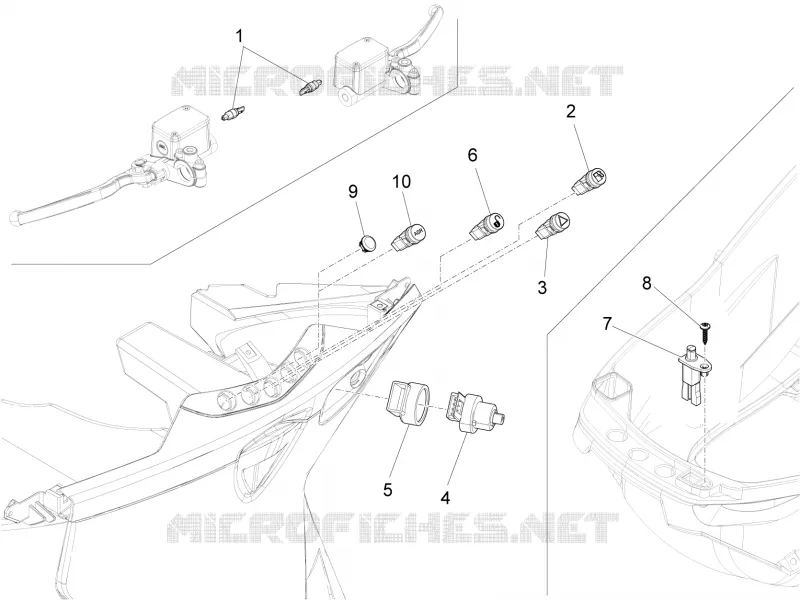 Inverseurs - Commutateurs - Boutons - Interrupteurs PIAGGIO PIAGGIO-SCOOTER 125 X10 2015  X10 4T 4V I.E. E3