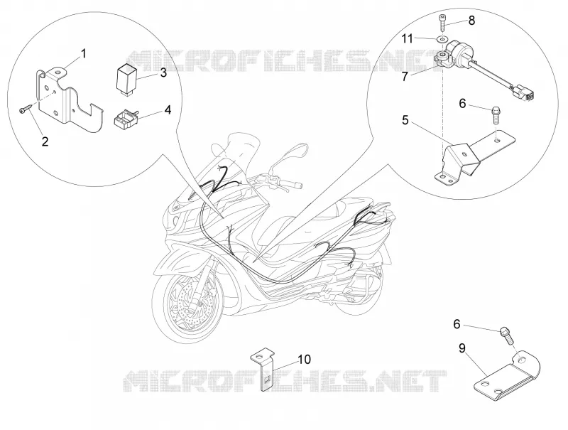 Composants de l'installation électrique PIAGGIO PIAGGIO-SCOOTER 500 X10 2013  X10 4T 4V I.E. E3