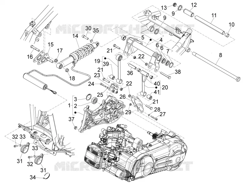 Suspension arrière - Amortisseur/s PIAGGIO PIAGGIO-SCOOTER 500 X10 2013  X10 4T 4V I.E. E3