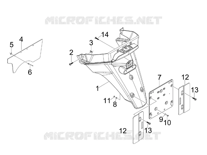 Couvercle arrière - Pare-boue PIAGGIO PIAGGIO-SCOOTER 250 X7 2008  X7 ie Euro 3