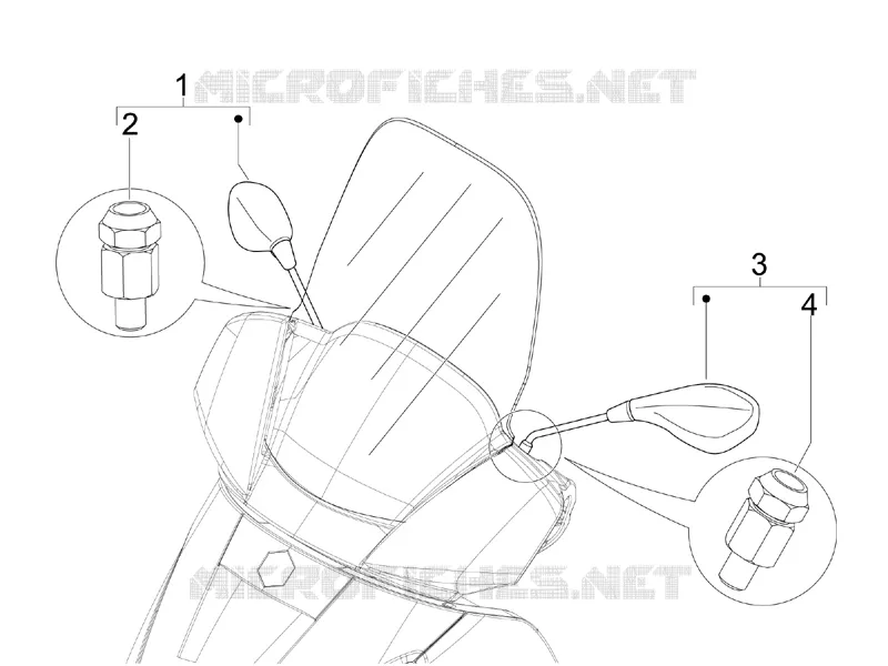 Rétroviseur/s PIAGGIO PIAGGIO-SCOOTER 250 X7 2008  X7 ie Euro 3