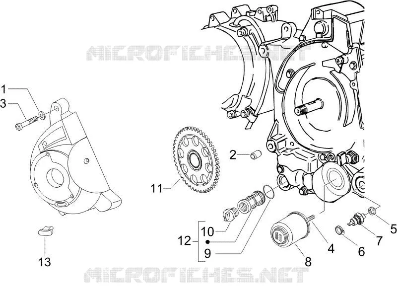 Couvercle volant magnetique - Filtre à huile PIAGGIO PIAGGIO-SCOOTER 125 X8 2006  X8 Potenziato