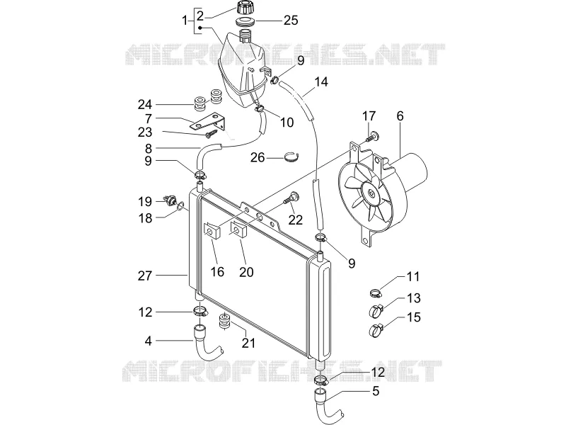Instalation de refoidissement PIAGGIO PIAGGIO-SCOOTER 125 X8 2006  X8 Premium Euro 2