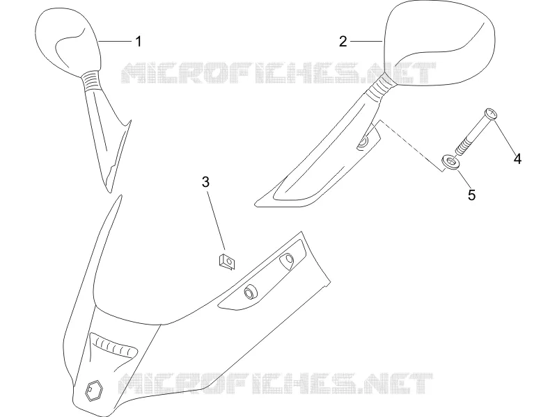 Rétroviseur/s PIAGGIO PIAGGIO-SCOOTER 125 X8 2007  X8 Premium Euro 3