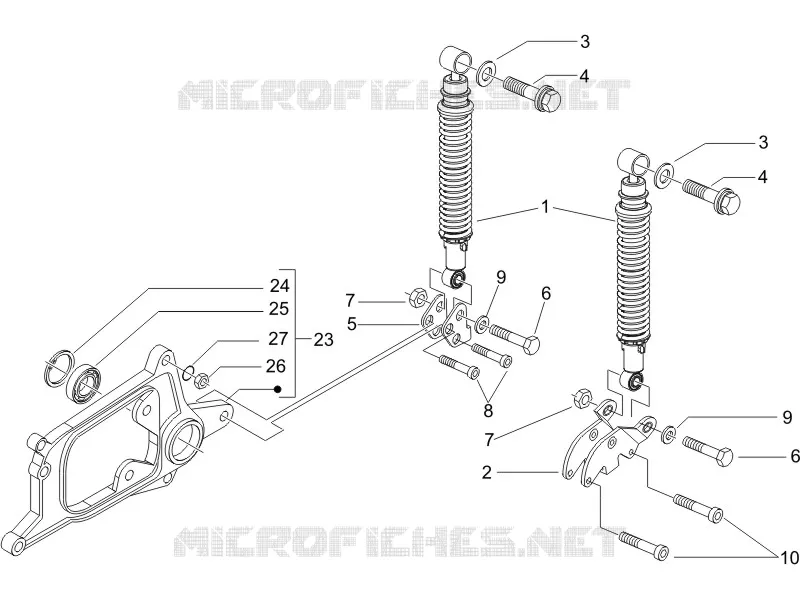 Suspension arrière - Amortisseur/s PIAGGIO PIAGGIO-SCOOTER 125 X8 2007  X8 Premium Euro 3