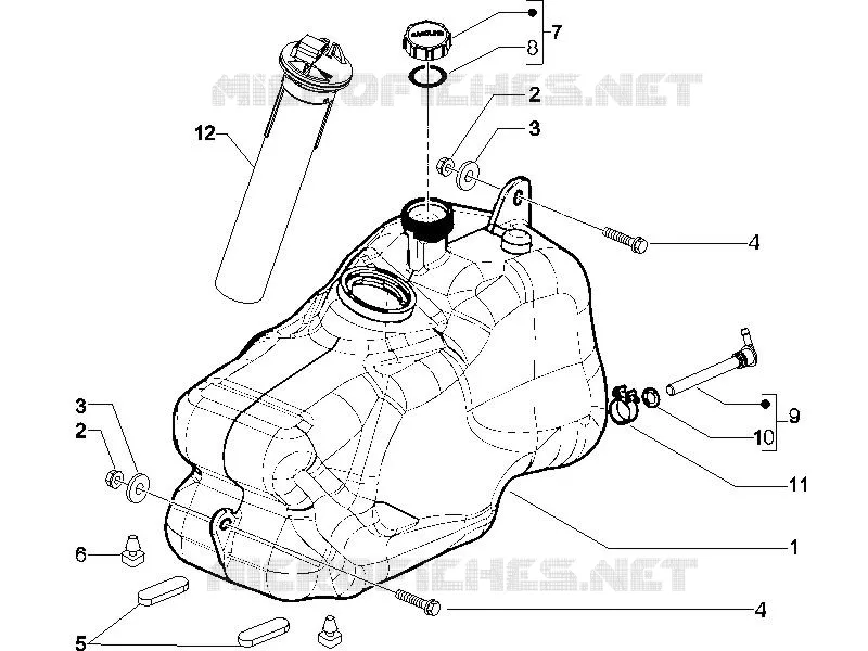 Réservoir carburant PIAGGIO PIAGGIO-SCOOTER 125 X8 2007  X8 Street Euro 2