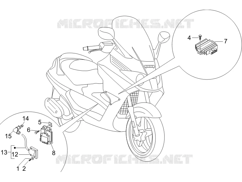 Régulateurs de tension - Centrales electroniques - Bobine H.T. PIAGGIO PIAGGIO-SCOOTER 150 X8 2006  X8 Street Euro 2