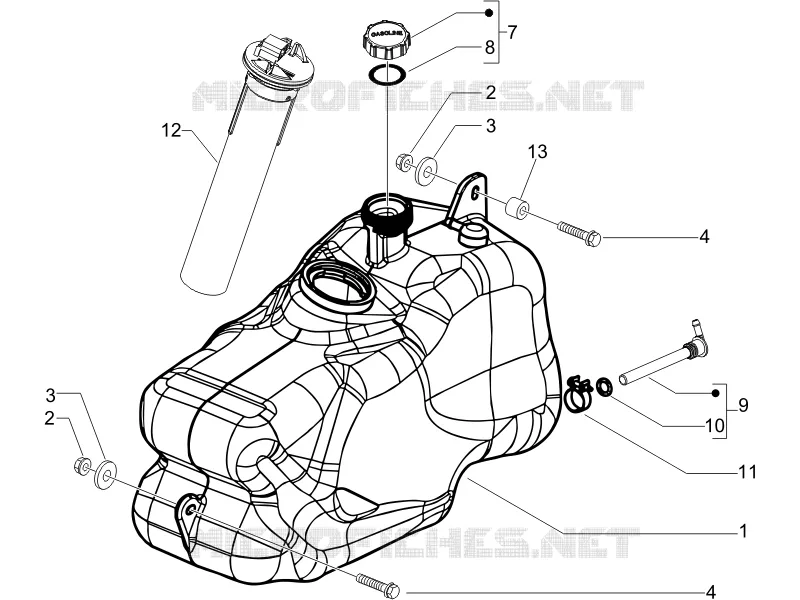 Réservoir carburant PIAGGIO PIAGGIO-SCOOTER 150 X8 2006  X8 Street Euro 2