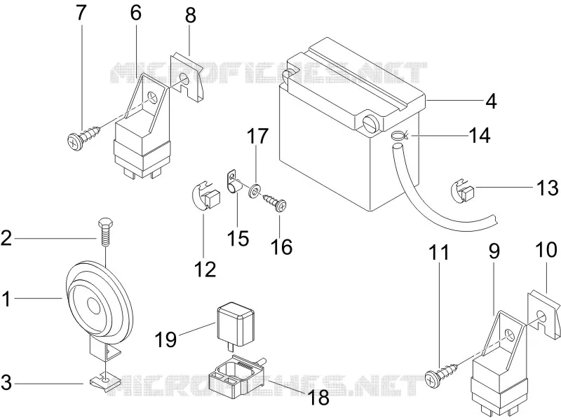 Relais - Batterie - Avertisseur sonore PIAGGIO PIAGGIO-SCOOTER 250 X8 2008  X8 ie