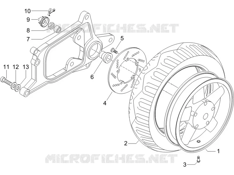 Roue arrière PIAGGIO PIAGGIO-SCOOTER 250 X8 2008  X8 ie
