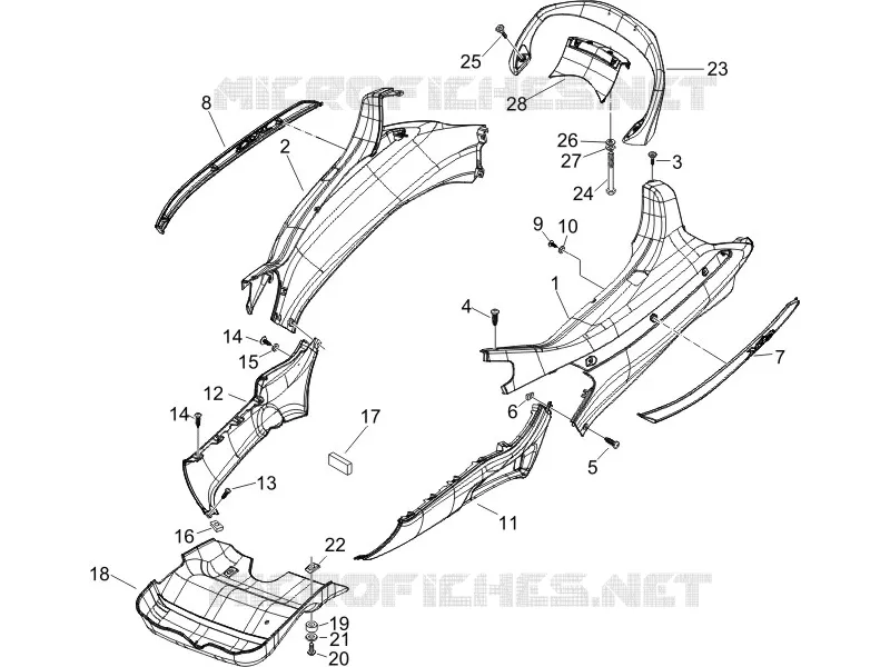 Couvertures laterales - Spoiler PIAGGIO PIAGGIO-SCOOTER 250 X8 2005  X8 ie