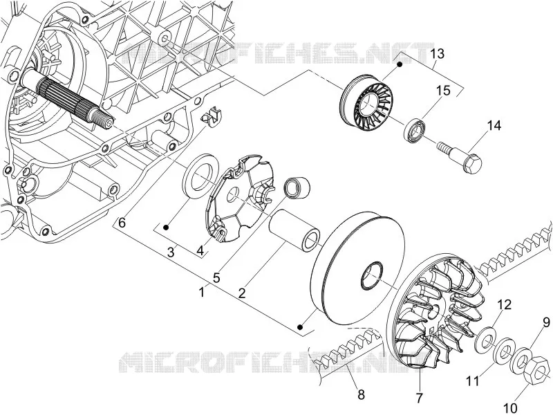 Poulie motrice PIAGGIO PIAGGIO-SCOOTER 250 X8 2005  X8 ie