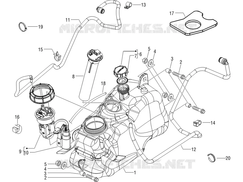 Réservoir carburant PIAGGIO PIAGGIO-SCOOTER 250 X8 2008  X8 ie