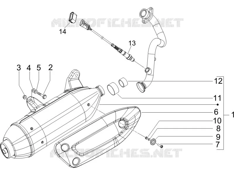 Silencieux PIAGGIO PIAGGIO-SCOOTER 250 X8 2006  X8 ie